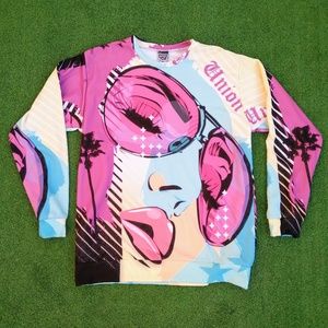 Union Pop Art Retro Vintage Double Sided Style Adult Medium Pullover Sweatshirt